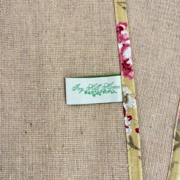 Ivy Hill Home Placemats Linen Blend Rectangular Floral Edge Set of 4 20x14 - Picture 3 of 9